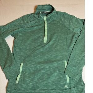 Avalanche power Stretch Pullover Top Green Thumbhole‎ Pockets